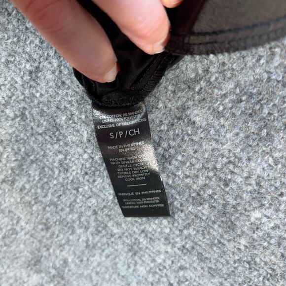 Natori Black Poplin Mini Dress S Balloon Sleeves Sleek Cotton Blend Designer - Picture 5 of 8